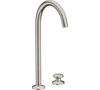 hansgrohe AXOR One robinetterie de lavabo 2 trous Select 260 avec vidage Push-Open, saillie 165mm, 48060800, Couleur: Acier inoxydable Optic