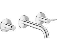 hansgrohe AXOR One robinetterie de lavabo 3 trous encastrée pour montage mural, bec 160mm, avec poignées manettes, 48150000, Couleur: chrome