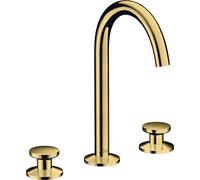 Hansgrohe Mitigeur de lavabo Axor One 48070990 3 trous saillie 140 mm garniture push-open or poli