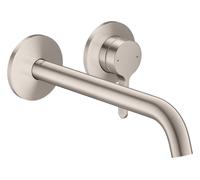 hansgrohe AXOR One robinetterie de lavabo encastrée pour montage mural, avec poignée levier, bec 220mm, 48120800, Couleur: Acier inoxydable Optic