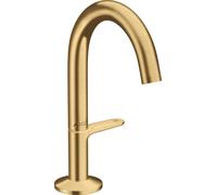hansgrohe AXOR One robinetterie de lavabo Select 140 avec vidage PUSH-Open, saillie 122mm, 48010250, Couleur: Optique or brossé