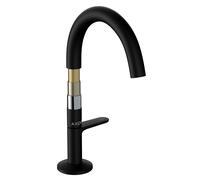 hansgrohe AXOR One robinetterie de lavabo Select 170 avec vidage PUSH-Open, saillie 140mm, 48020670, Couleur: Noir Mat