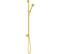 Hansgrohe Set de douche Axor One 48791250 – 75 mm, 1 jet, raccordement mural, EcoSmart – Optique or brossé