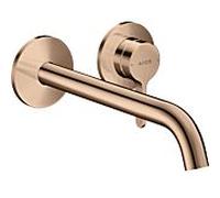 Hansgrohe Robinet lavabo encastré Axor One 48120300, bec 220 mm, poignée à levier, or rouge poli