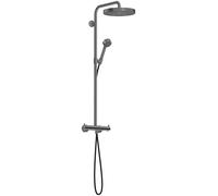 hansgrohe AXOR One Showerpipe avec thermostat et douche de tête 280 1jet, 48794340, Couleur: Chrome noir brossé
