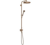 hansgrohe AXOR One Showerpipe avec thermostat et douche de tête 280 1jet encastrée, 48796300, Couleur: Rouge poli or