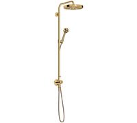 hansgrohe AXOR One Showerpipe avec thermostat et douche de tête 280 1jet encastrée, 48796990, Couleur: Optique en or poli