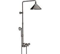 hansgrohe Axor Showerpipe 26020330 avec thermostat, douche de tête 240 2jet, chrome noir poli