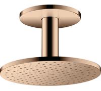 hansgrohe AXOR ShowerSolutions 250 Pomme de douche suspendue 2 jets, raccordement au plafond, 35297300, Couleur: Rouge poli or