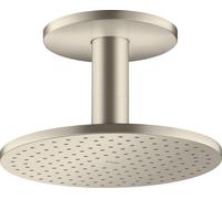 hansgrohe AXOR ShowerSolutions 250 Pomme de douche suspendue 2 jets, raccordement au plafond, 35297820, Couleur: Nickel brossé