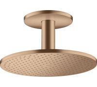 hansgrohe AXOR ShowerSolutions douche suspendue 300 2jet, raccordement au plafond, 35304310, Couleur: Or rouge brossé