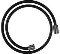 hansgrohe AXOR ShowerSolutions flexible de douche textile, 1250mm, écrou cylindrique des deux côtés, 28228340, Couleur: Chrome noir brossé