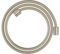 Hansgrohe Flexible de douche textile 28261820 1600 mm, écrous cylindriques doubles, nickel brossé