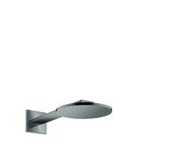 hansgrohe AXOR ShowerSolutions pomme de douche 250 1 jet, raccord mural, bras de douche 450 mm, 35284330, Couleur: Chrome noir poli