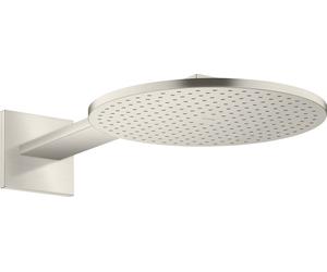 hansgrohe AXOR ShowerSolutions pomme de douche 300 2 jet, raccord mural, bras de douche 450 mm, 35303800, Couleur: Acier inoxydable Optic