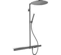 hansgrohe AXOR ShowerSolutions Tuyau de douche avec thermostat 800 et douche de tête 350 1 jet, 27984330, Couleur: Chrome noir poli