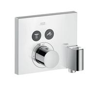 hansgrohe AXOR Starck ShowerSelect Thermostat carré à encastrer pour 2 consommateurs avec FixFit et Porter, 36712950, Couleur: laiton brossé