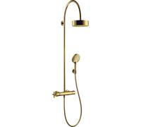 hansgrohe AXOR Starck ShowerSolutions Tuyau de douche avec thermostat et pomme de douche 180 1 jet, 39670990, Couleur: Optique en or poli