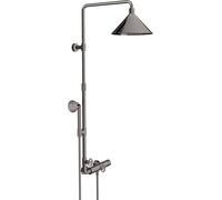 Hansgrohe Axor Starck ShowerSolutions Tuyau de douche avec thermostat et pomme de douche 2 jets conçu par Front, Coloris: Chrome noir poli