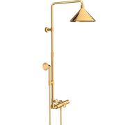 Hansgrohe Axor Starck ShowerSolutions Tuyau de douche avec thermostat et pomme de douche 2 jets conçu par Front, Coloris: Optique en or poli