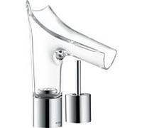 hansgrohe Axor Starck V 110 mitigeur lavabo 12115000, 2 trous, chrome, bec verseur en verre, joystick