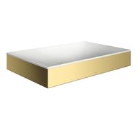 hansgrohe AXOR Suite lavabo à poser, rectangulaire, 600x600mm, avec cadre métal, sans trop-plein, SOLIDSurface, 42004990, Couleur: Optique en or poli