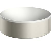 hansgrohe AXOR Suite lavabo à poser, rond, D 300mm, avec cadre métal, sans trop-plein, SOLIDSurface, 42000800, Couleur: Acier inoxydable Optic