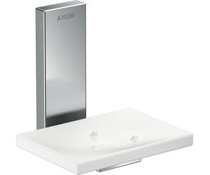 hansgrohe AXOR UNIVERSAL Porte-savon rectangulaire, métal, tablette verre, 42605830, Couleur: Nickel poli
