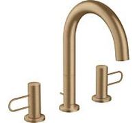 hansgrohe Axor Uno 3 trous mitigeur lavabo 38054140 saillie 173mm, avec poignées en arc, tirette garniture de vidange , bronze brossé