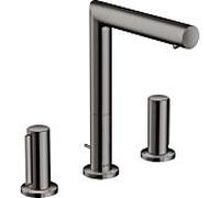 hansgrohe Axor Uno 3 trous mitigeur lavabo 45133330 projection 183mm, avec poignées zéro, tirette garniture de vidange , chrome noir poli