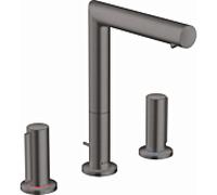 Hansgrohe Mélangeur lavabo AXOR Uno 3 trous – poignée Z, vidage par tirette – Chrome noir brossé