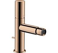 hansgrohe Axor Uno mitigeur de bidet 45200300 projection 124mm, avec poignée zéro, tirette garniture de vidange , or rouge poli