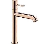 hansgrohe Axor Uno mitigeur lavabo 38032300 projection 201mm, garniture de vidange déverrouillable, avec poignée en arc, or rouge poli
