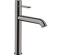 hansgrohe Axor Uno mitigeur lavabo 38032330 projection 201mm, garniture de vidange déverrouillable, avec poignée en arc, chrome noir poli