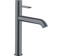 hansgrohe Axor Uno mitigeur lavabo 38032340 projection 201mm, garniture de vidange déverrouillable, avec poignée en arc, chrome noir brossé