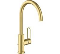 hansgrohe Axor Uno mitigeur lavabo 38036950 projection 174mm, avec poignée en arc, tirette garniture de vidange , laiton brossé