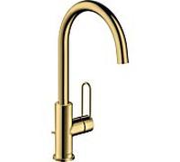 hansgrohe Axor Uno mitigeur lavabo 38036990 projection 174mm, avec poignée en arc, tirette garniture de vidange , optique or poli