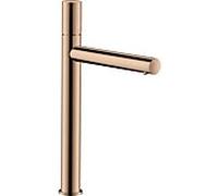 hansgrohe Axor Uno mitigeur lavabo 45004300 projection 198mm, garniture de vidange déverrouillable, avec poignée zéro, or rouge poli