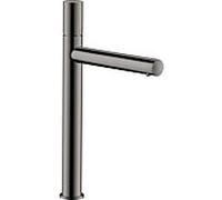 hansgrohe Axor Uno mitigeur lavabo 45004330 projection 198mm, garniture de vidange déverrouillable, avec poignée zéro, chrome noir poli