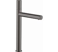 hansgrohe Axor Uno mitigeur lavabo 45004340 projection 198mm, garniture de vidange déverrouillable, avec poignée zéro, chrome noir brossé