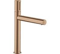hansgrohe Axor Uno mitigeur lavabo 45013310 projection 198mm, garniture de vidange déverrouillable, or rouge brossé