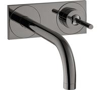 hansgrohe AXOR Uno mitigeur monocommande de lavabo encastré, plaque pour montage mural, saillie 165mm, 38112330, Couleur: Chrome noir poli