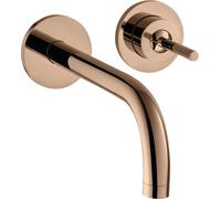 hansgrohe AXOR Uno mitigeur monocommande de lavabo encastré, rosettes pour montage mural, saillie 225mm, 38116300, Couleur: Rouge poli or