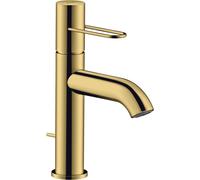 hansgrohe AXOR Uno Mitigeur monocommandé pour lavabo 100 avec poignée-étrier et vidage à tirette, saillie 130mm, 38023990, Couleur: Optique en or poli
