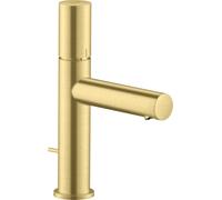 hansgrohe AXOR Uno Mitigeur monocommandé pour lavabo 110 avec poignée zéro et vidage à tirette, saillie 123mm, 45001950, Couleur: laiton brossé