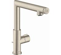 hansgrohe Axor Uno Select 220 mitigeur lavabo 45016820, nickel brossé, avec garniture de vidage