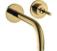 hansgrohe Axor Uno set de finition 38113990 mitigeur lavabo encastré, poignée à épingle, rosaces, saillie 165 mm, optique or poli
