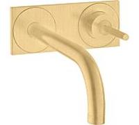 hansgrohe Axor Uno set de finition 38115250 mitigeur lavabo encastré, poignée à broche, plaque, saillie 225 mm, optique or brossé