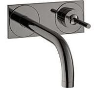 hansgrohe Axor Uno set de finition 38115330 mitigeur lavabo encastré, poignée à goupille, plaque, saillie 225 mm, chrome noir poli
