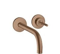 hansgrohe Axor Uno set de finition 38116310 mitigeur lavabo encastré, poignée à épingle, rosaces, saillie 225 mm, or rouge brossé